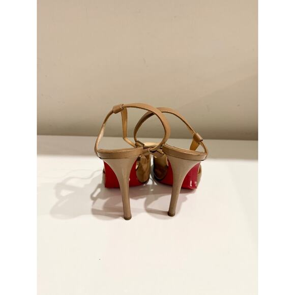 Christian Louboutin Jenlove Alta Leather Platform Slingback Pumps Beige EU 36.5 - Picture 5 of 7